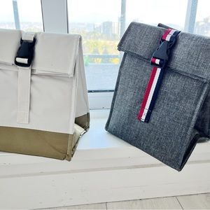 Lunch bag Cooler tote waterproof grey/beige